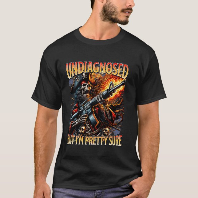 T-shirt Squelette de mème d'autisme Tisme Non diagnostiqué (Devant)