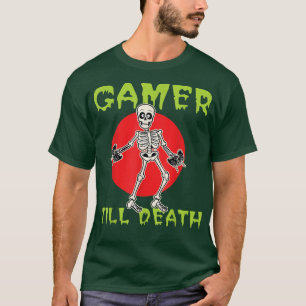 T-shirt Squelette de mort de Gamer blague humour ordinateu