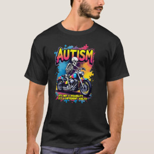 T-shirt Squelette de motard conduisant une moto Puzzle Aut
