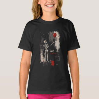 T-shirt Squelette de puits tenant un ballon gothique Hallo