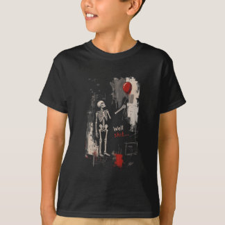 T-shirt Squelette de puits tenant un ballon gothique Hallo