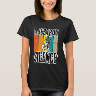 T-shirt Squelette de rock jouant de la guitare Squelette b