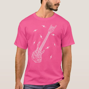 T-shirt Squelette de Rock N Roll Musique de Guitare Hallow