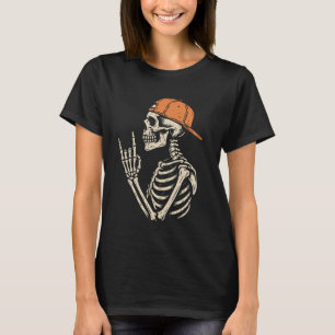 T-shirt Squelette de rockeur Rock On Main Squelette d'Hall