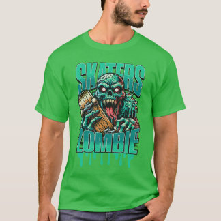 T-shirt Squelette de rockeur Skateurs Zombie Halloween Pun