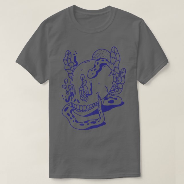 T-shirt Squelette de serpent sous l'eau effrayant déplaisa (Design devant)