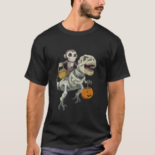 T-shirt Squelette de singe équitation maman Dinosaure TRex