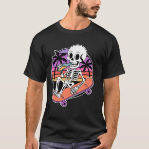 T-shirt Squelette de skateboard drôle humour de planche à