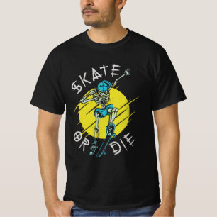 T-shirt Squelette de skateboardeur Skate ou meurs