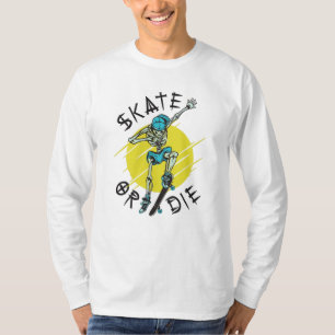 T-shirt Squelette de skateboardeur Skate ou meurs