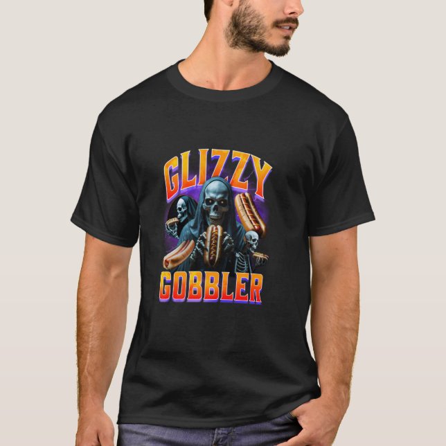 T-shirt Squelette de style rap des années 90 contrefaçon G (Devant)