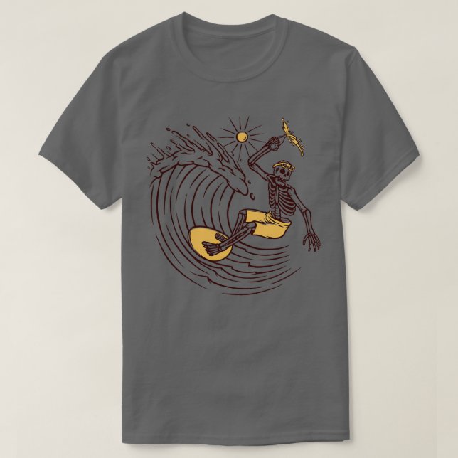 T-shirt squelette de surf (Design devant)
