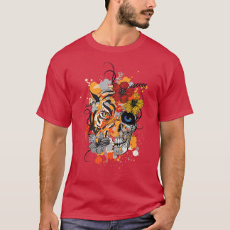T-shirt Squelette de tigre conception abstraite