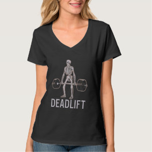 T-shirt Squelette Deadlift Exercice Éffrayant d'haltérophi