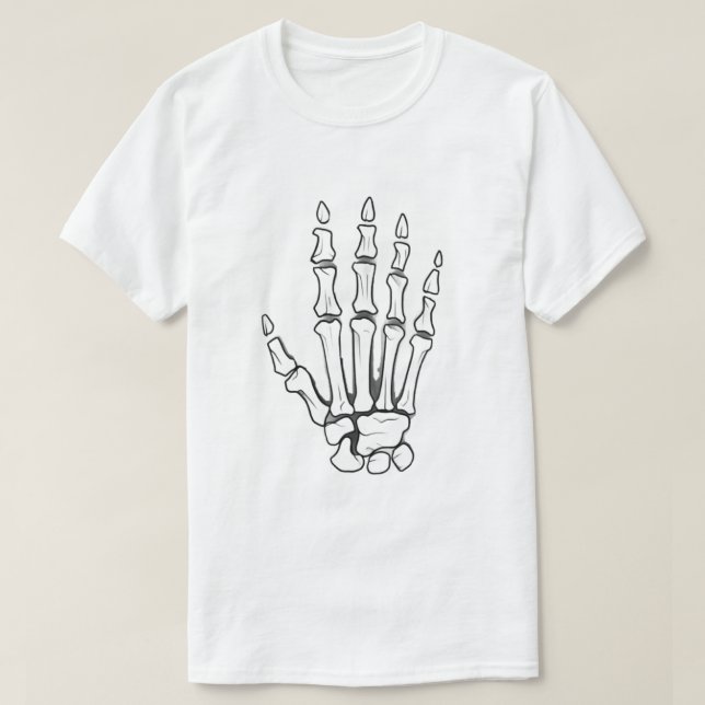 T-shirt Squelette déchirant la surface (Design devant)