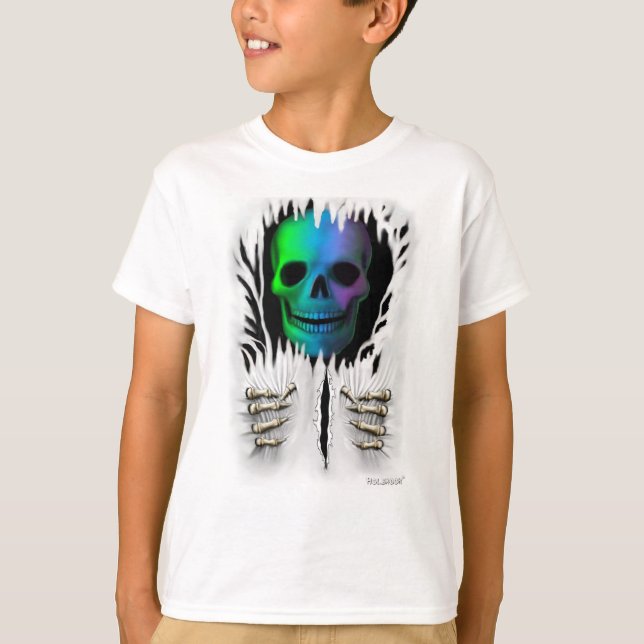 T-SHIRT SQUELETTE DÉCHIRÉ (Devant)