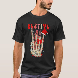 T-shirt Squelette des Fêtes de Noël Rétro Festif Joyeuses