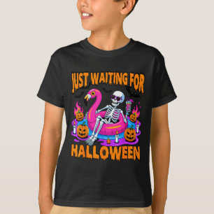 T-shirt Squelette d'été effrayant drôle en attente d'Hallo
