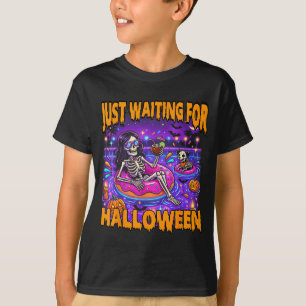 T-shirt Squelette d'été effrayant drôle en attente d'Hallo