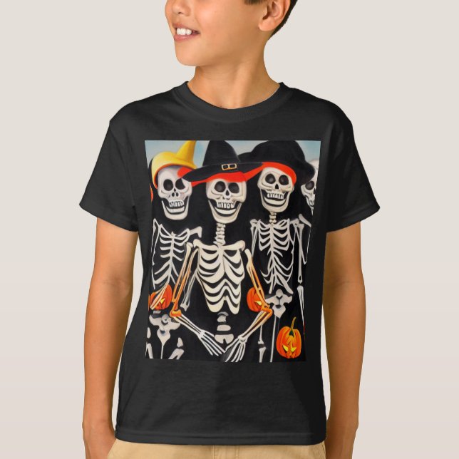 T-shirt Squelette d'Halloween (Devant)