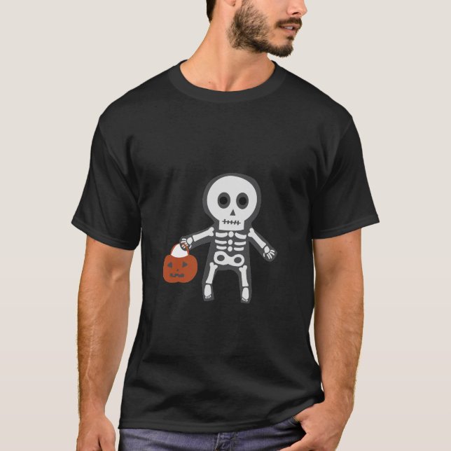 T-shirt squelette d'Halloween (Devant)