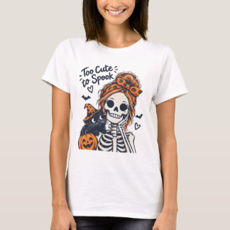 T-shirt Squelette d'Halloween trop mignon pour effrayer fi