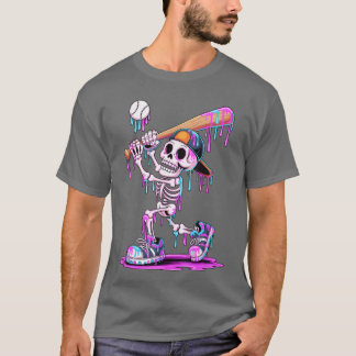 T-shirt Squelette drôle Baseball Drip Garçons Jeunesse Hal