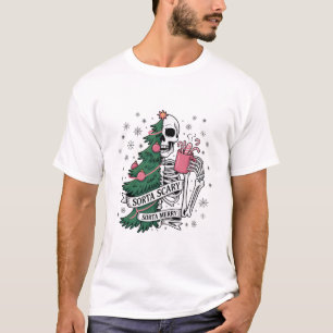 T-shirt Squelette drôle de Noël un peu joyeux un peu effra