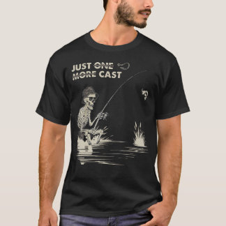 T-shirt Squelette drôle de pêche Juste un lancer de plus P