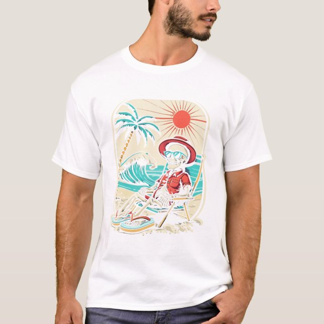T-shirt Squelette Drôle d'Été (Devant)