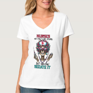 T-shirt Squelette drôle Infirmière mot art
