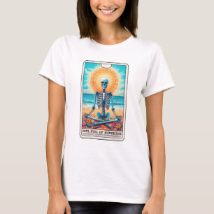 T-shirt Squelette drôle plein de soleil méditation Tarot