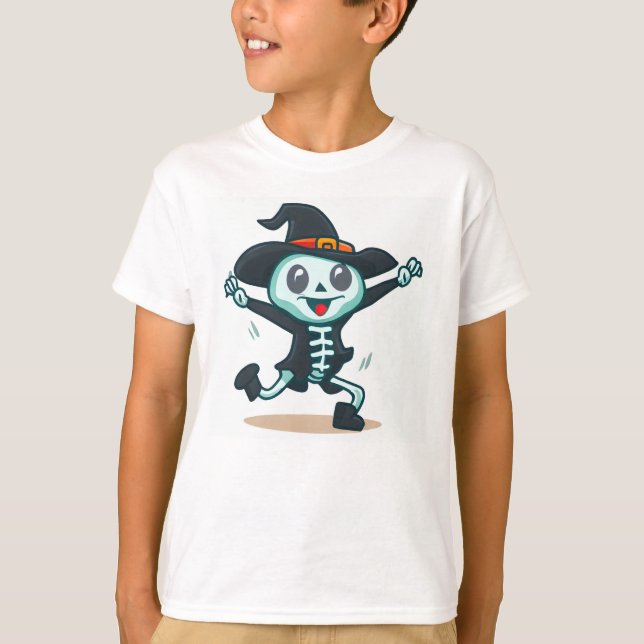 T-shirt Squelette drôle qui danse (Devant)