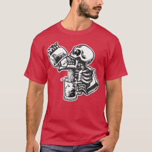 T-shirt Squelette Drunté Halloween Costume de fête ou Tric