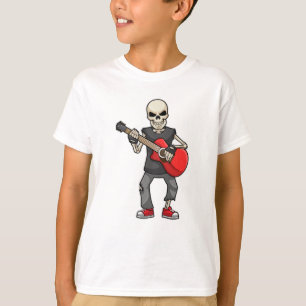 T-shirt Squelette en musique avec guitare