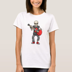 T-shirt Squelette en musique avec guitare