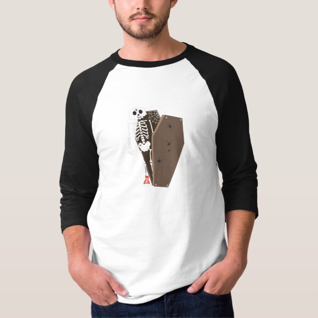 T-shirt Squelette et café Halloween Design (Devant)