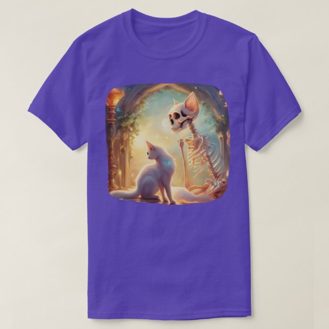 T-shirt Squelette Et Chat Meilleurs Amis Kitten Drôle Chat (Design devant)
