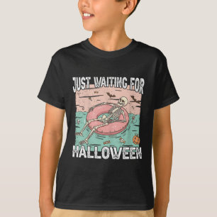 T-shirt Squelette Été éffrayant En Attente D'Halloween