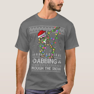 T-shirt Squelette faisant le dab à travers la neige Noël s
