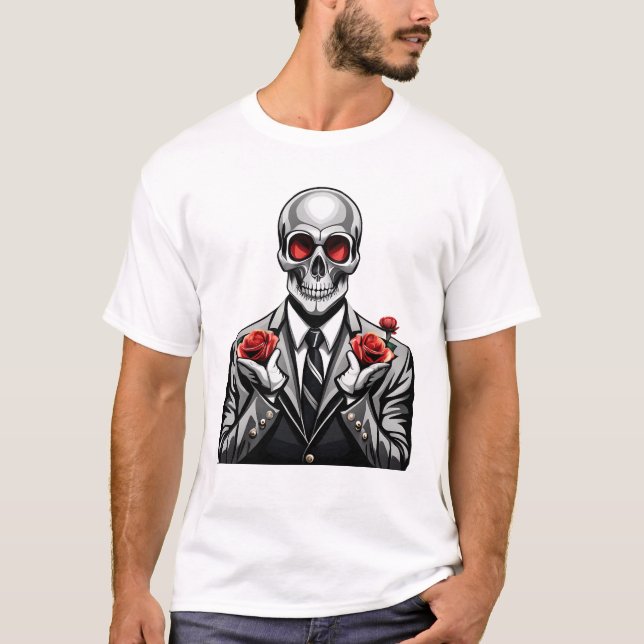 T-shirt Squelette fleurissant (Devant)