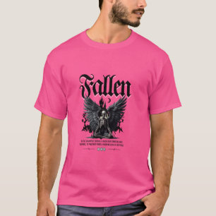 T-shirt Squelette gothique tombé avec ailes Art de fantasy