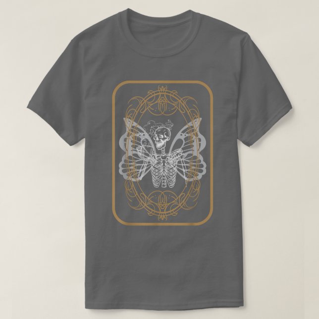 T-shirt Squelette Grunge Aesthétique Boire Café Fée Go (Design devant)