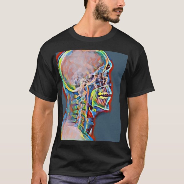 T-shirt Squelette humain Crâne Anatomie Abstraite Art orig (Devant)