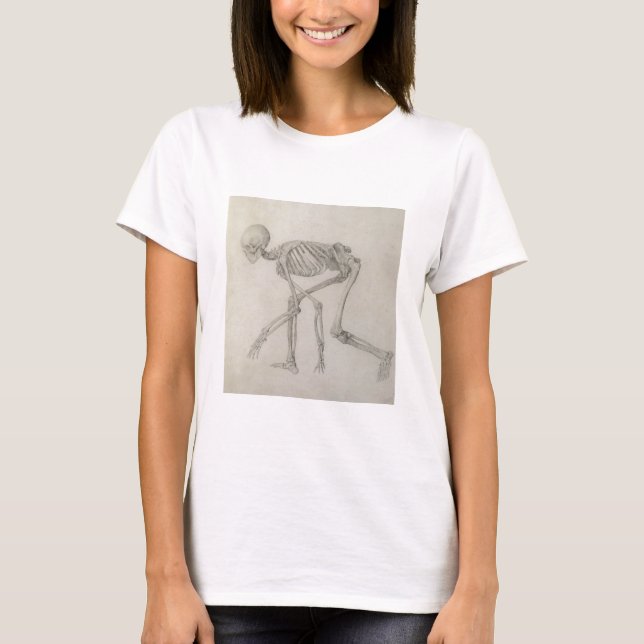 T-shirt Squelette humain : Vue latérale dans la posture de (Devant)