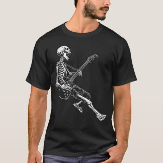 T-shirt Squelette jouant de la guitare Rock And Roll Rock