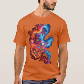 T-shirt Squelette jouant de la guitare Rock Shredding Guit