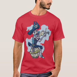 T-shirt Squelette Jouer Violon Pirate instrument de musiqu