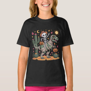 T-shirt Squelette joueur et dinosaure momie féroce