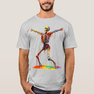 T-shirt Squelette joyeux : Danse des couleurs